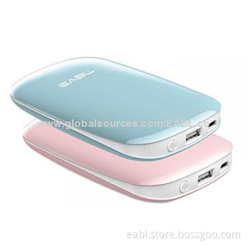 Power Banks/Mobile Battery Packs for iPhone/iPod, Fashionable Streamline, 5000mAh, LED Flashlight